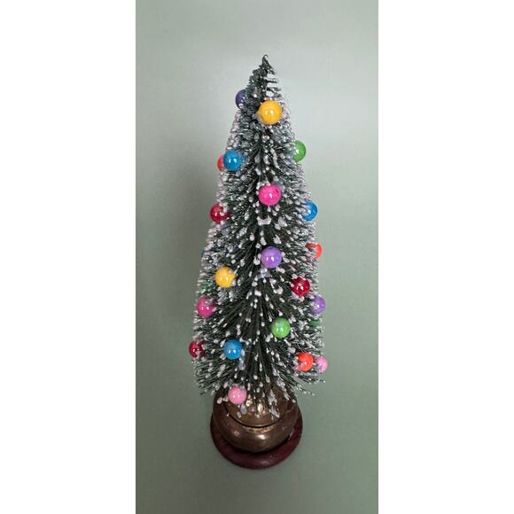 Bottle Brush Christmas Tree on Vintage Doorknob Base — Cottage‑Core Decor DKT1 - Picture 4 of 5